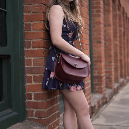 VIVIAN SATCHEL LEATHER CROSSBODY - OXBLOOD