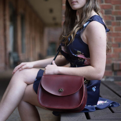VIVIAN SATCHEL LEATHER CROSSBODY DELUXE - OXBLOOD