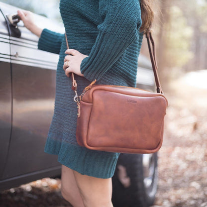 SARAH LEATHER CROSSBODY - MEDIUM - INDIGO BISON