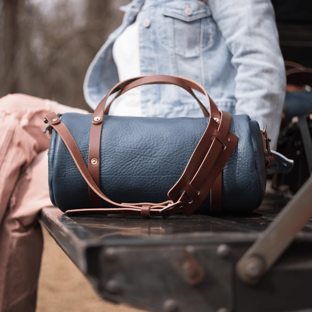 JANE LEATHER CROSSBODY - LARGE - SMOKEY BLUE
