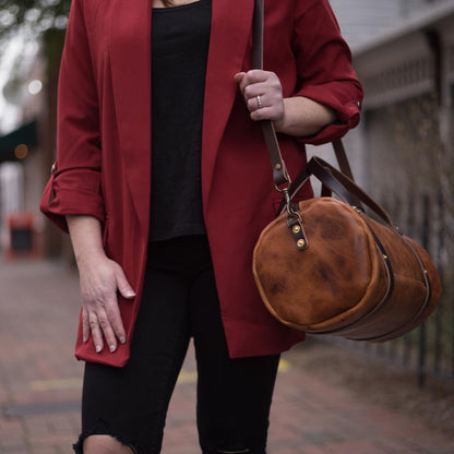 JANE LEATHER CROSSBODY - LARGE - PEANUT BISON