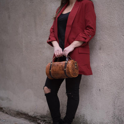 JANE LEATHER CROSSBODY - SMALL - PEANUT BISON