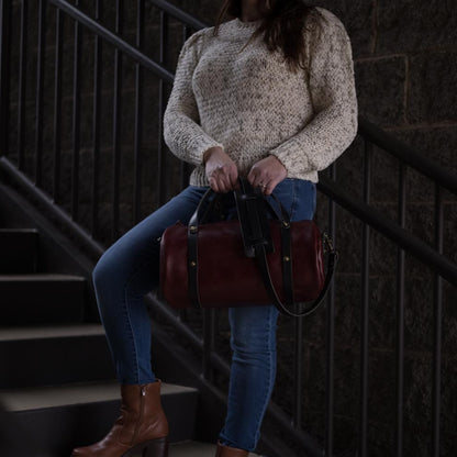 JANE LEATHER CROSSBODY - LARGE - OXBLOOD