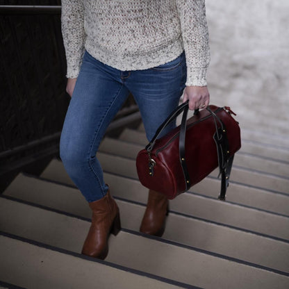 JANE LEATHER CROSSBODY - LARGE - OXBLOOD
