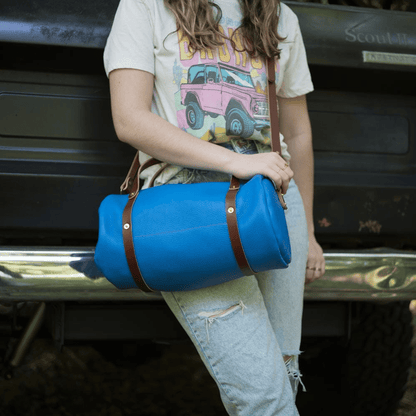 JANE LEATHER CROSSBODY - LARGE - OCEAN BLUE