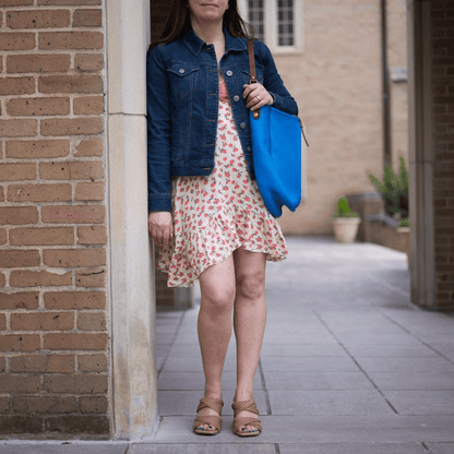 CELESTE LEATHER HOBO BAG - MEDIUM - OCEAN BLUE