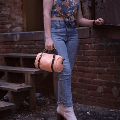 JANE LEATHER CROSSBODY - SMALL - PEACH FUZZ