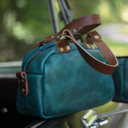 HOFFMAN LEATHER CROSSBODY BAG - MINI - COBALT BISON
