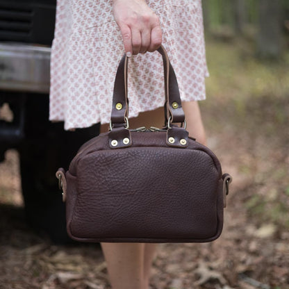 HOFFMAN LEATHER CROSSBODY BAG - MINI - MOCHA
