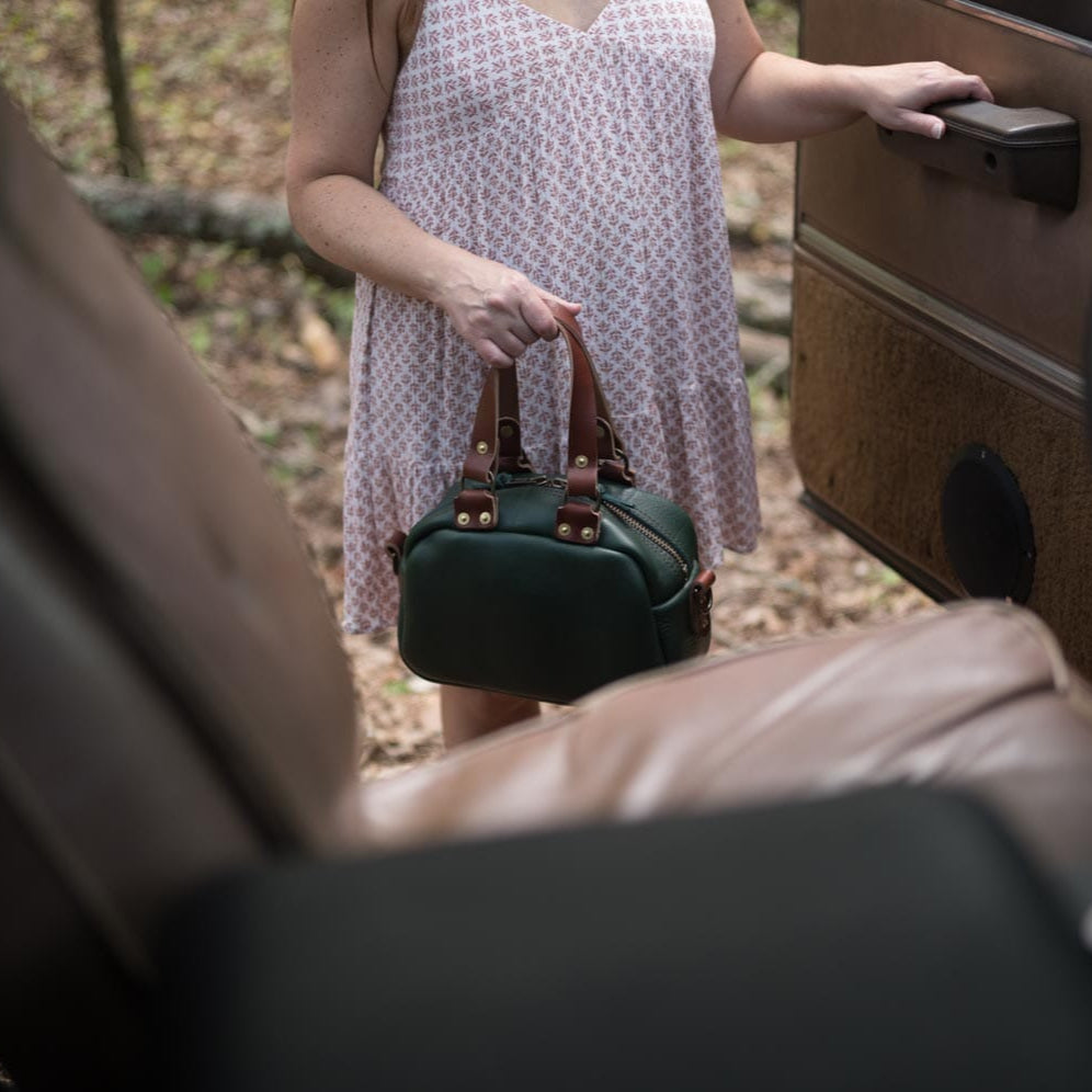 HOFFMAN LEATHER CROSSBODY BAG - MINI - FOREST GREEN