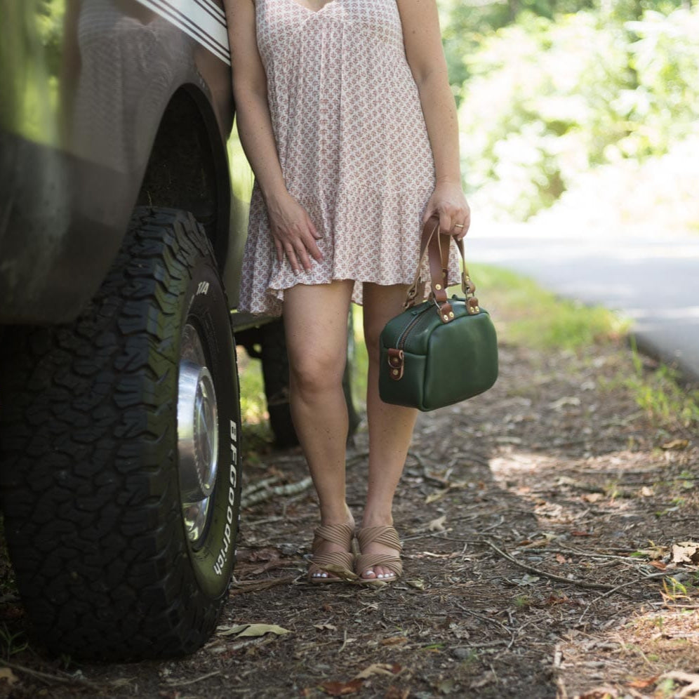 HOFFMAN LEATHER CROSSBODY BAG - MINI - FOREST GREEN