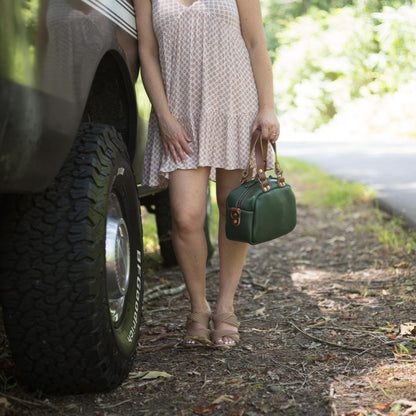 HOFFMAN LEATHER CROSSBODY BAG - MINI - FOREST GREEN