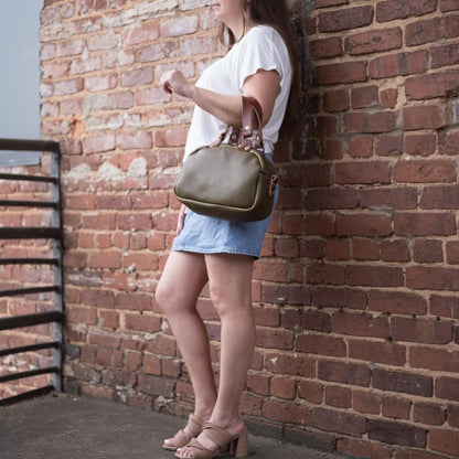 HOFFMAN LEATHER CROSSBODY BAG - MINI - OLIVE
