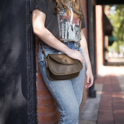 VIVIAN SATCHEL LEATHER CROSSBODY - SMALL - OLIVE