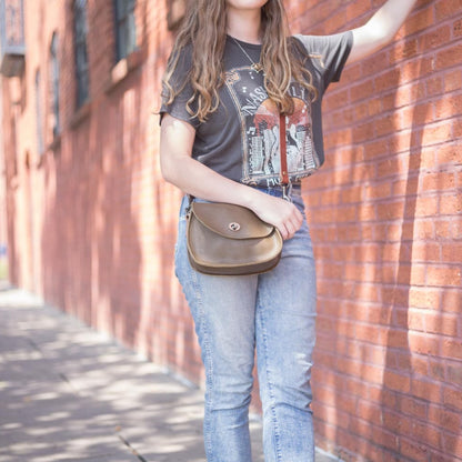 VIVIAN SATCHEL LEATHER CROSSBODY - SMALL - OLIVE