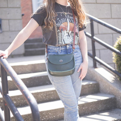VIVIAN SATCHEL LEATHER CROSSBODY - SMALL - FOREST GREEN