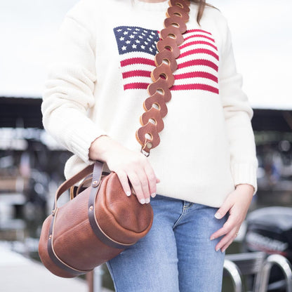 CHAIN LINK LEATHER STRAP
