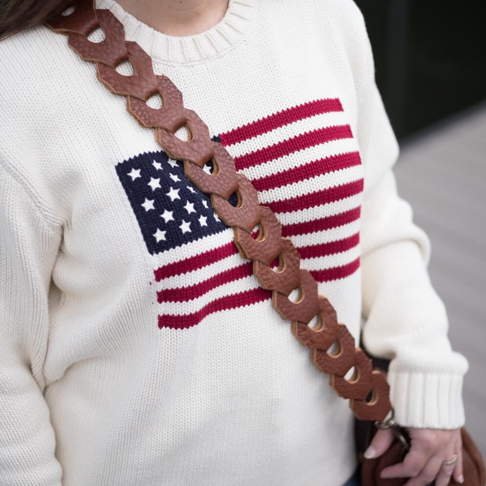 CHAIN LINK LEATHER STRAP