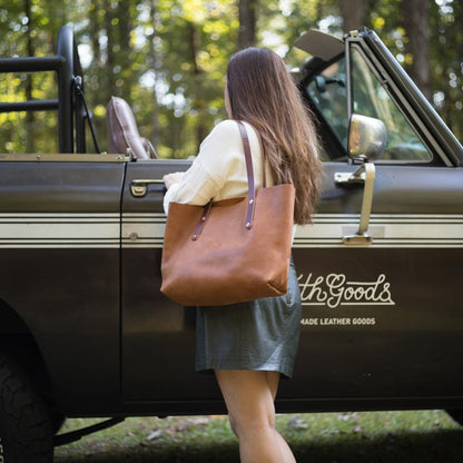 AVERY LEATHER TOTE BAG - MEDIUM - HONEY