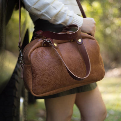 HOFFMAN LEATHER CROSSBODY BAG - HONEY