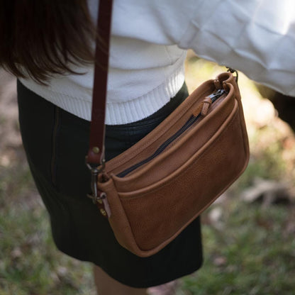 RENNIE LEATHER SHOULDER BAG - HONEY
