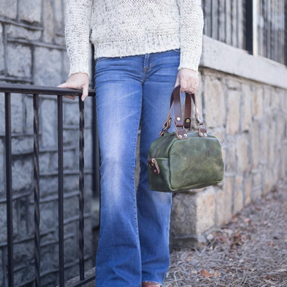 HOFFMAN LEATHER CROSSBODY BAG - MINI - JADE BISON