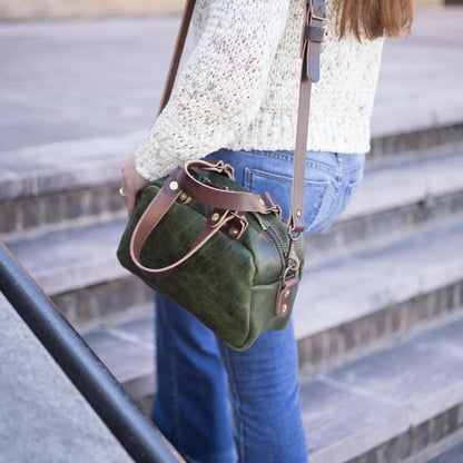 HOFFMAN LEATHER CROSSBODY BAG - MINI - JADE BISON