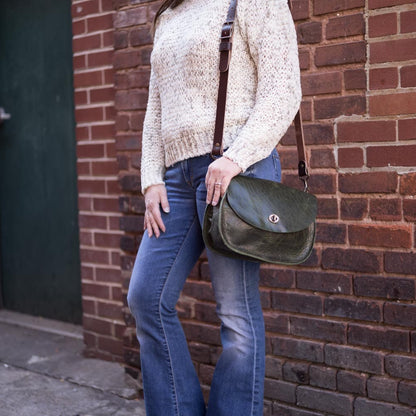 VIVIAN SATCHEL LEATHER CROSSBODY - JADE BISON