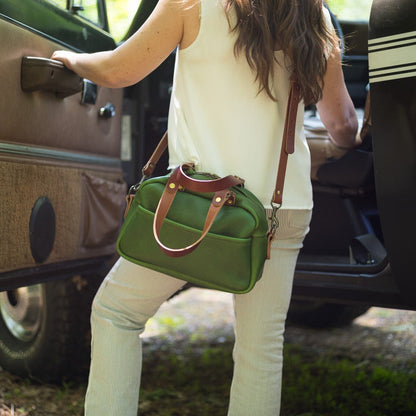 HOFFMAN LEATHER CROSSBODY BAG - GRASS GREEN
