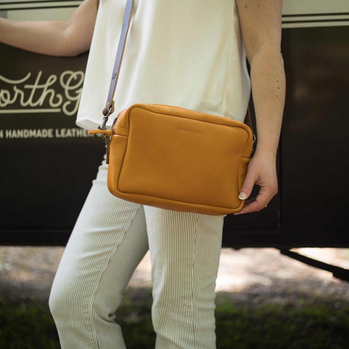 SARAH LEATHER CROSSBODY - MUSTARD YELLOW