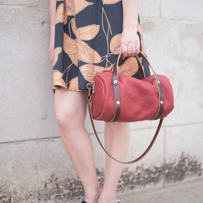 JANE LEATHER CROSSBODY - GARNET RED