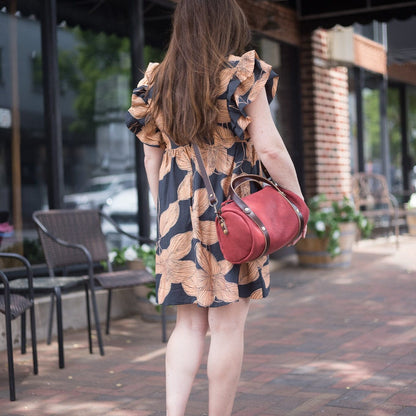 JANE LEATHER CROSSBODY - GARNET RED