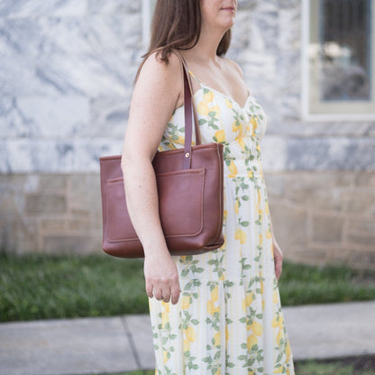 AVERY LEATHER TOTE BAG - SMALL - DELUXE
