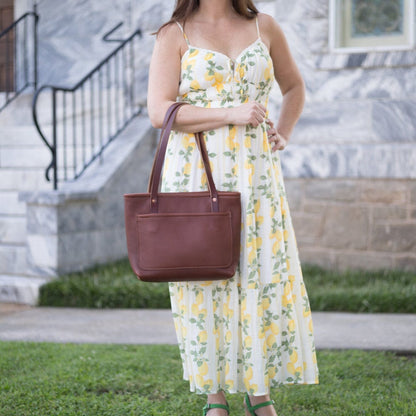 AVERY LEATHER TOTE BAG - SMALL - DELUXE