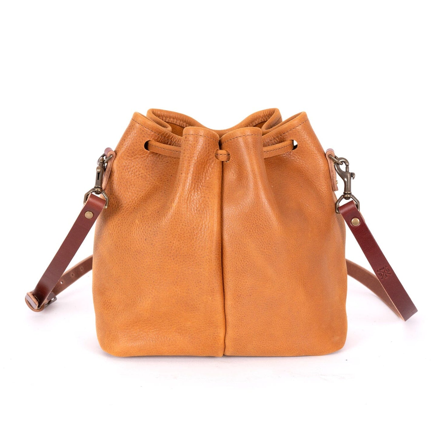 ABBY LEATHER BUCKET BAG - HONEY