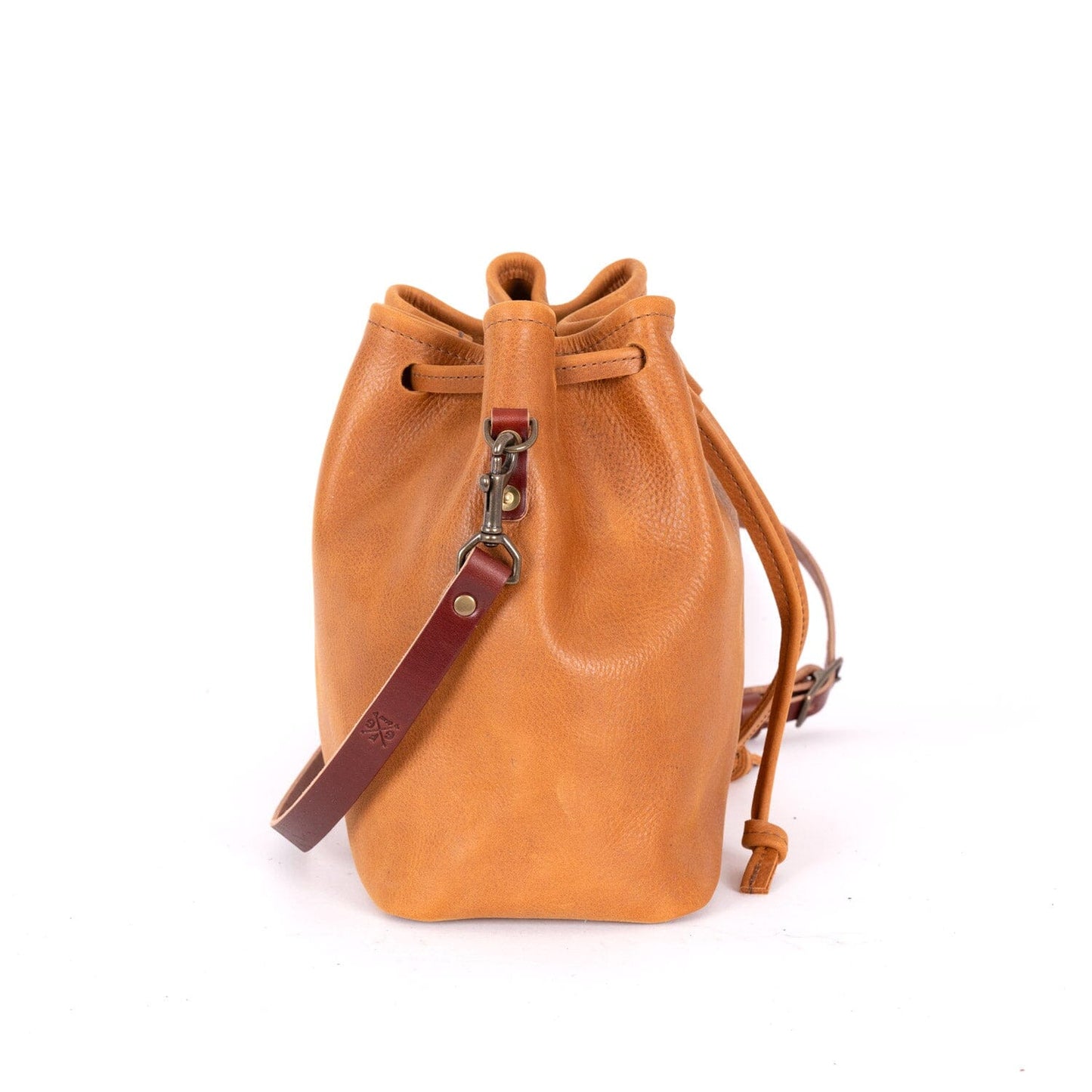 ABBY LEATHER BUCKET BAG - HONEY