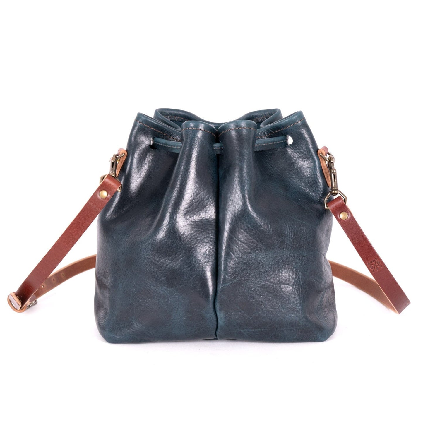 ABBY LEATHER BUCKET BAG - INDIGO BISON