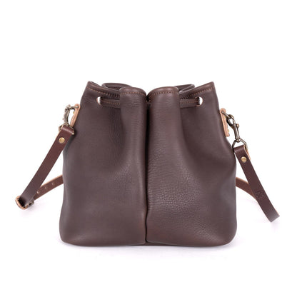 ABBY LEATHER BUCKET BAG - MOCHA