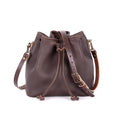 ABBY LEATHER BUCKET BAG - MOCHA