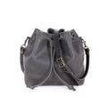 ABBY LEATHER BUCKET BAG - RAVEN