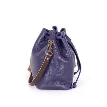 ABBY LEATHER BUCKET BAG - VIOLET