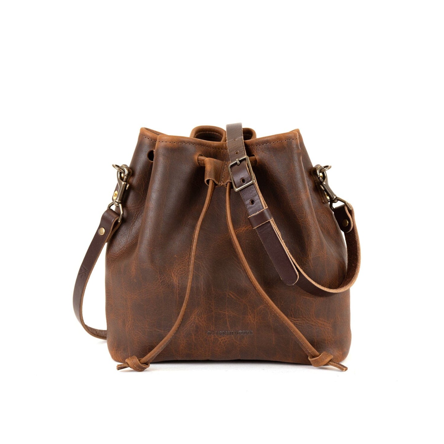 ABBY LEATHER BUCKET BAG - HICKORY BISON