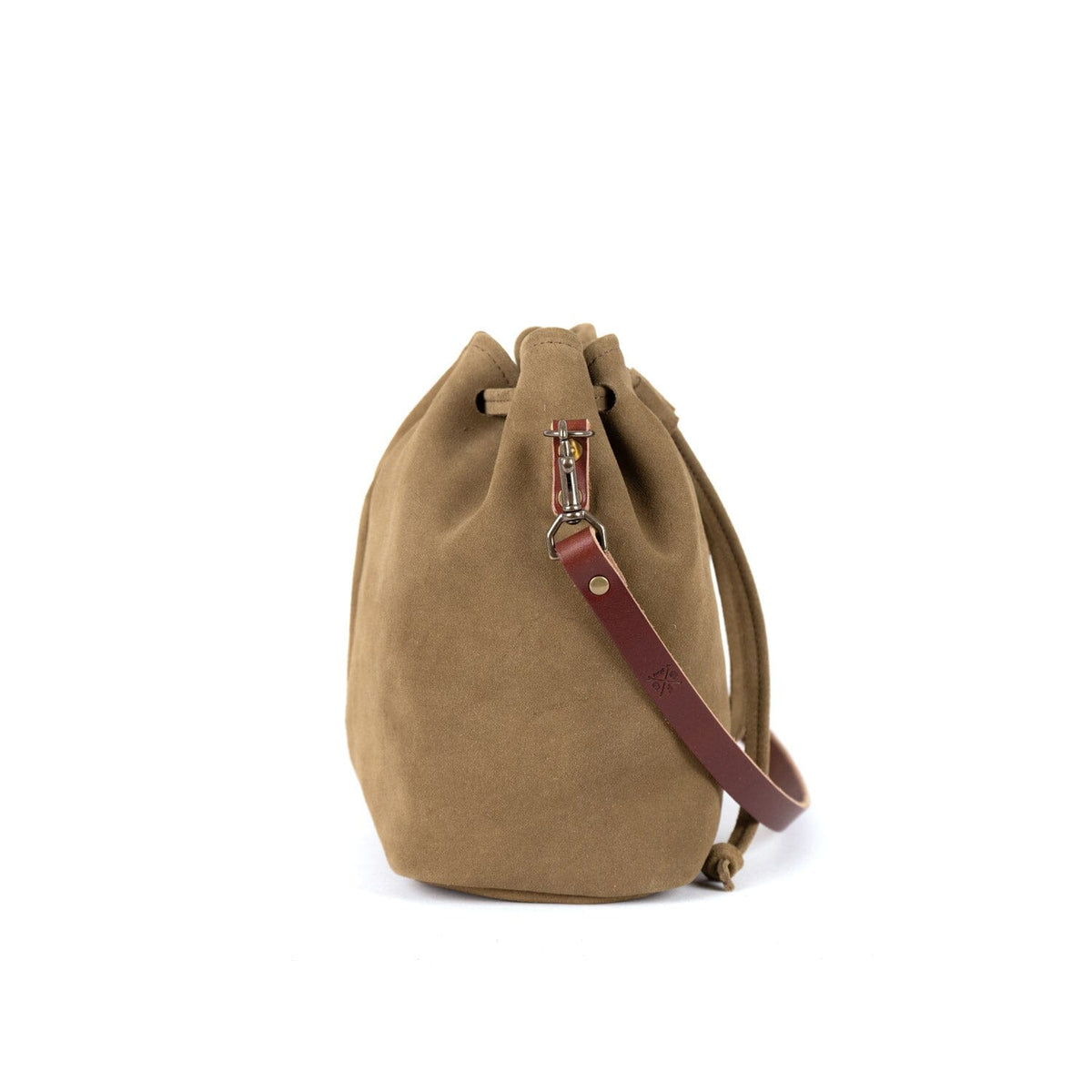 ABBY LEATHER BUCKET BAG - PISTACHIO SUEDE