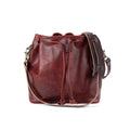 ABBY LEATHER BUCKET BAG - WINE BISON