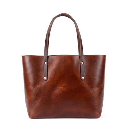 AVERY LEATHER TOTE BAG - LARGE - CHESTNUT