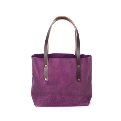 AVERY LEATHER TOTE BAG - MEDIUM - GRAPE BISON