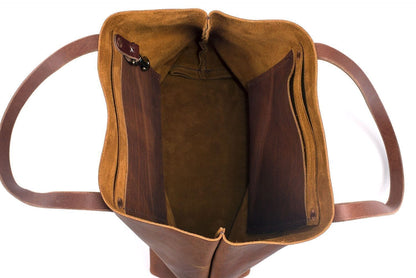 AVERY LEATHER TOTE BAG - MEDIUM - OLIVE