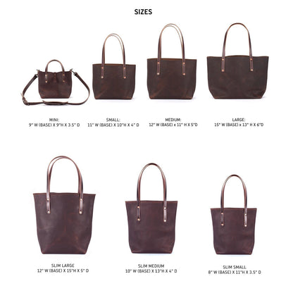AVERY LEATHER TOTE BAG - MINI CROSSBODY - SADDLE