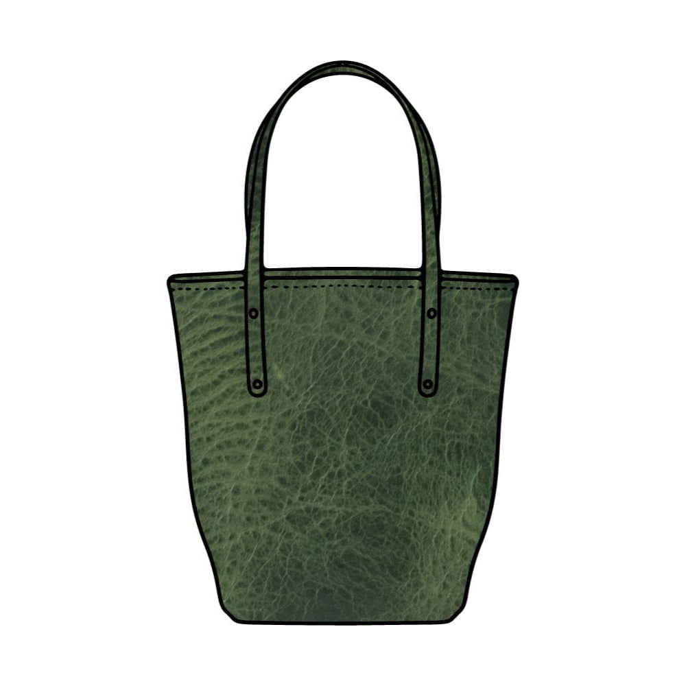 AVERY LEATHER TOTE BAG - SLIM MEDIUM - JADE BISON