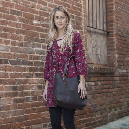 AVERY LEATHER TOTE BAG - MEDIUM - PEACH FUZZ